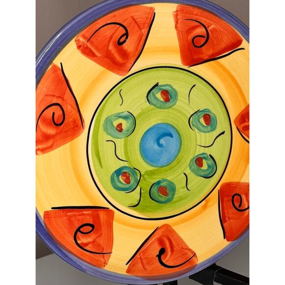 VTG 1990s Postmodern English Country Pottery Trivet Jennifer Eerdsmans - Picture 2 of 7